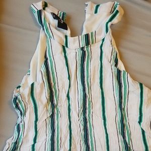 Striped green black and white tank top